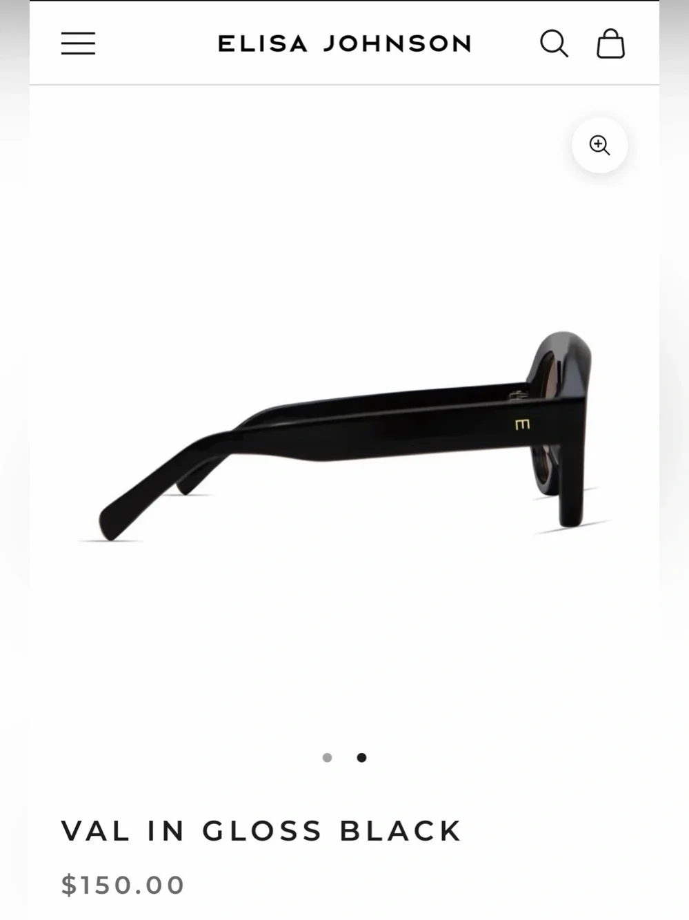 Elisa Johnson VAL Sunglasses in Gloss Black - Picture 2 of 5
